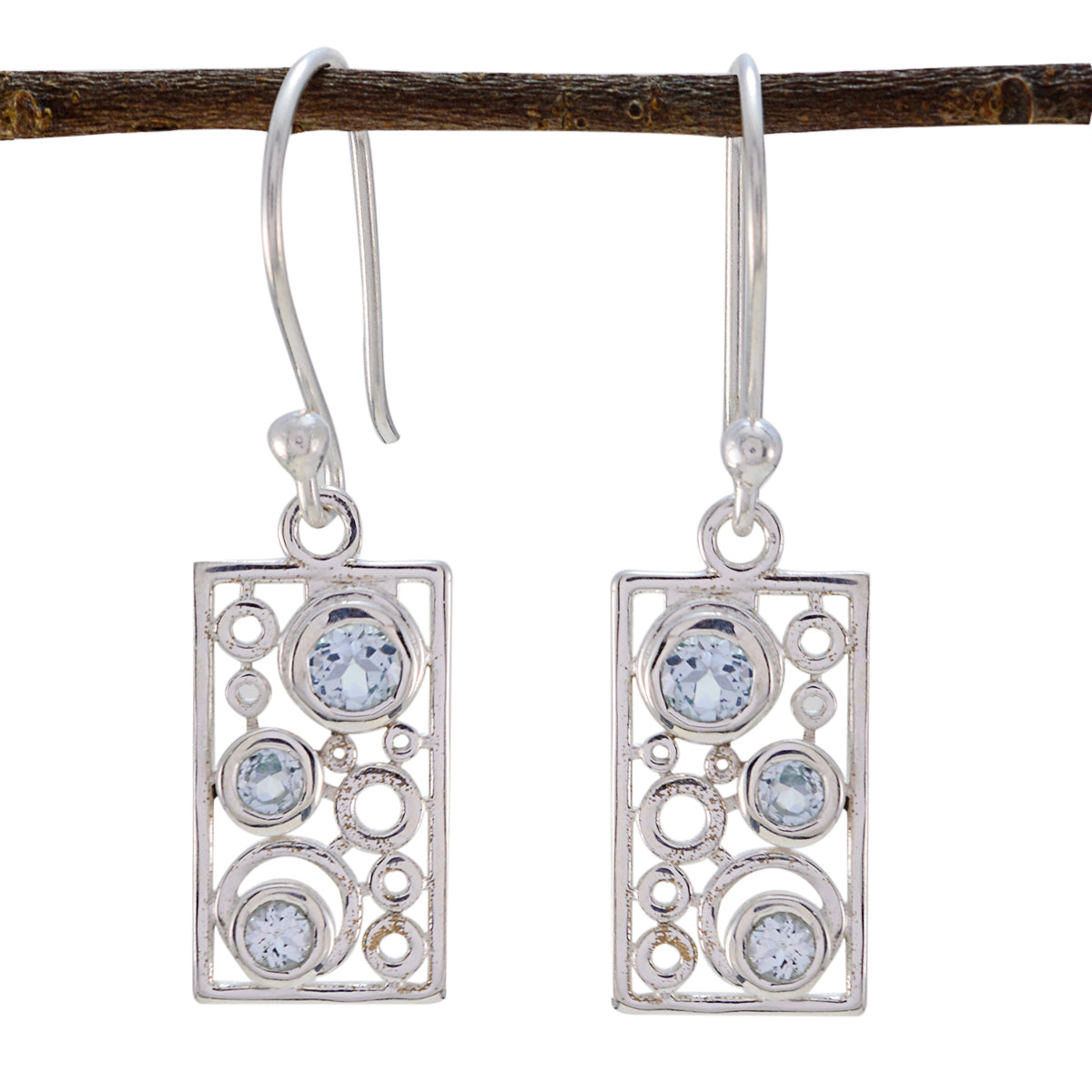 Aaliyah Featherlight Statement Earrings for Everyday Glam Blue topaz Blue Dangle