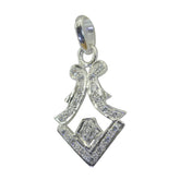 Isabelle Featherlight White Pendant with Sparkling Design White CZ White White
