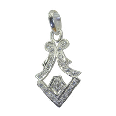 Isabelle Featherlight White Pendant with Sparkling Design White CZ White White