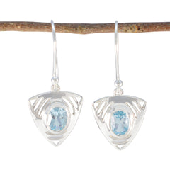 Fernanda Blue Earrings Purchase - Stunning Silver Design Blue Topaz Blue Dangle