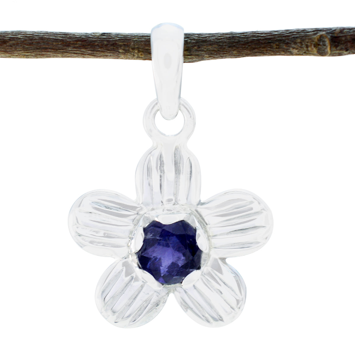 Fernanda Blue Pendant - Elegant Floral Design Iolite Blue Blue