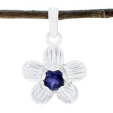 Fernanda Blue Pendant - Elegant Floral Design Iolite Blue Blue