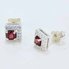 Fernanda Red Stud Earrings with Sparkling Accents