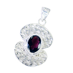 Valentina Filigree Pendant Necklace with Gemstone Garnet Red Red