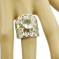 Florencia Filigree Solitaire Ring - Elegant Silver Design