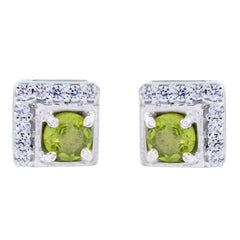 Florencia Green Stud Earrings for Everyday Glam Peridot Green Stud