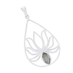 Freya Grey Pendant - Elegant Lotus Design Jewelry