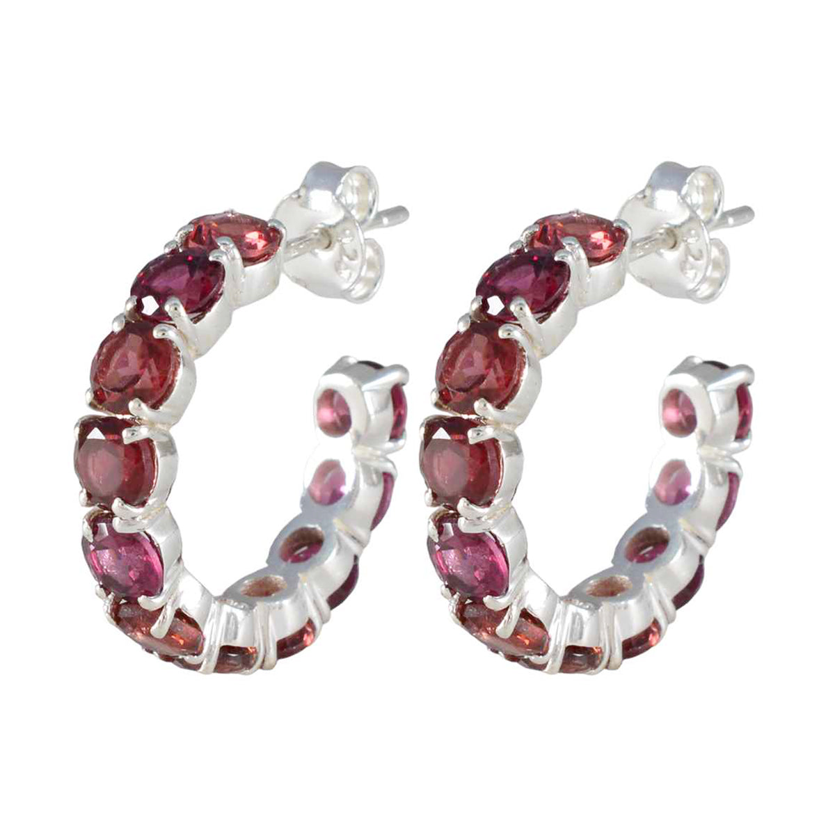 Gabriela Red Stud Earrings for Everyday Glam Garnet Red Stud