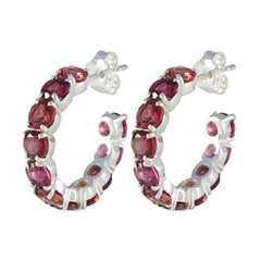 Gabriela Red Stud Earrings for Everyday Glam Garnet Red Stud