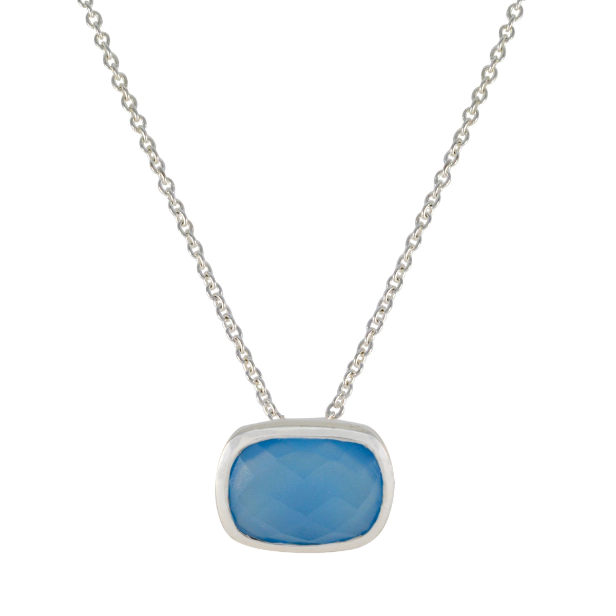 Victoria Gemstone Pendant for Women - Everyday Elegance Blue Chalcedony Blue Blue