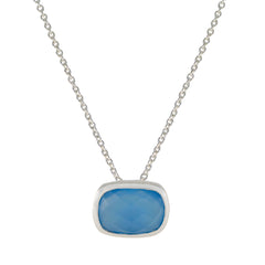 Victoria Gemstone Pendant for Women - Everyday Elegance Blue Chalcedony Blue Blue