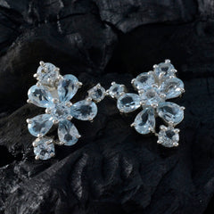 Genesis Blue Minimal Stud Earrings for Everyday Glam