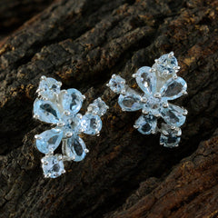 Genesis Blue Minimal Stud Earrings for Everyday Glam