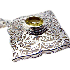 Alejandra Geometric Chunky Pendant with Gemstone Accent