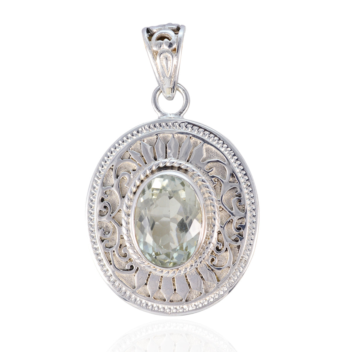 Julia Geometric Statement Jewelry Pendant - Stylish Charm Green Amethyst Light Green Light Green
