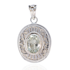 Julia Geometric Statement Jewelry Pendant - Stylish Charm Green Amethyst Light Green Light Green