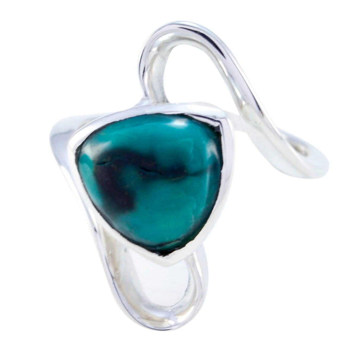 Clara Geometric Turquoise Solitaire Ring Turquoise Blue