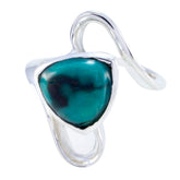 Clara Geometric Turquoise Solitaire Ring Turquoise Blue