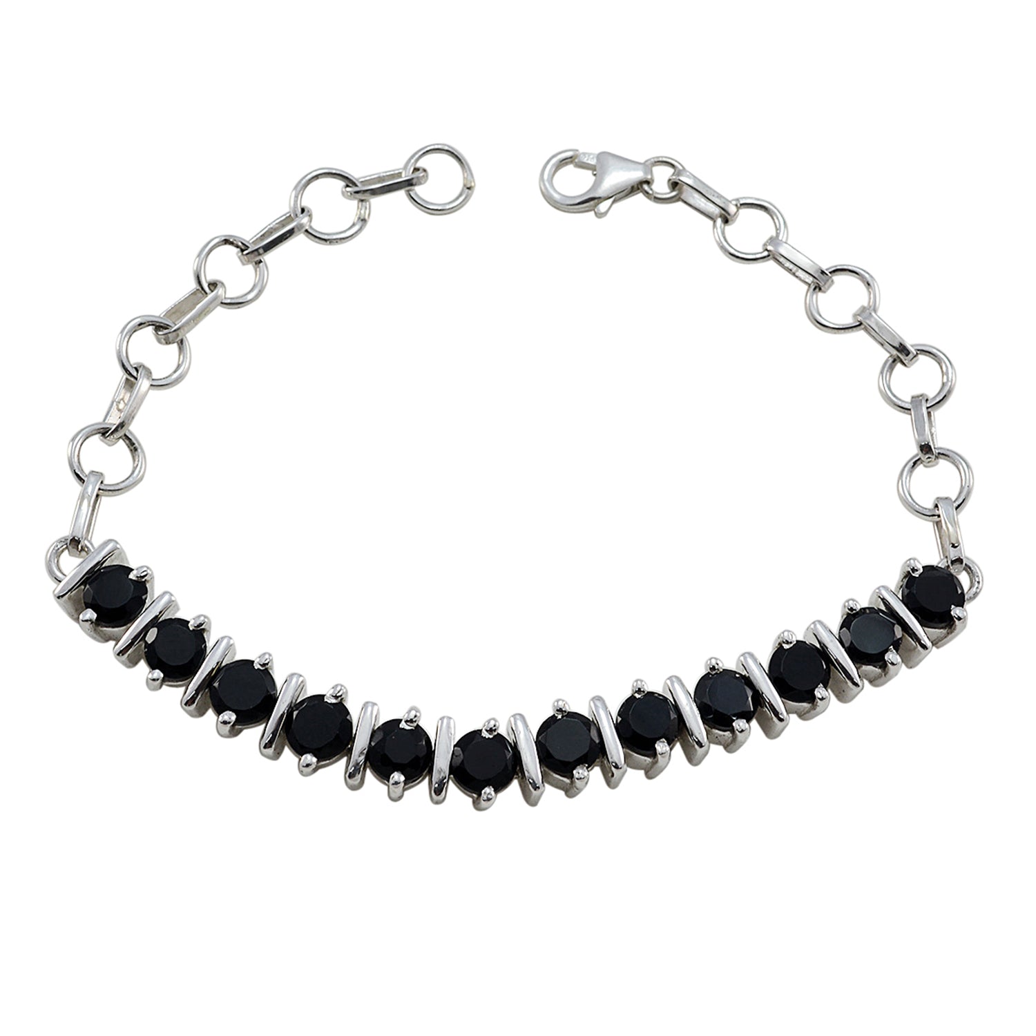 Giulia Black Tennis Bracelet for Stylish Elegance Black Onyx Black