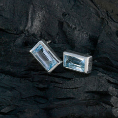 Giulia Blue Solitaire Earrings - Elegant Gemstone Design