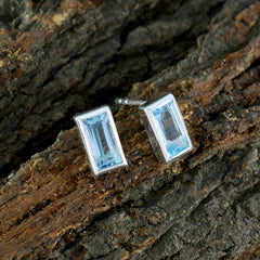 Giulia Blue Solitaire Earrings - Elegant Gemstone Design
