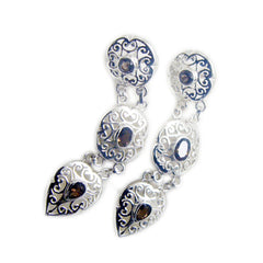 Giulia Brown Dangle Earrings - Chic Silver Jewelry