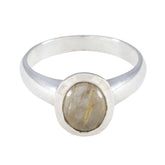 Isabelle Golden Solitaire Ring for Women Elegant Design Rutile Quartz Yellow