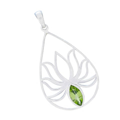 Grace Green Pendant Silver Lotus Gemstone Jewelry