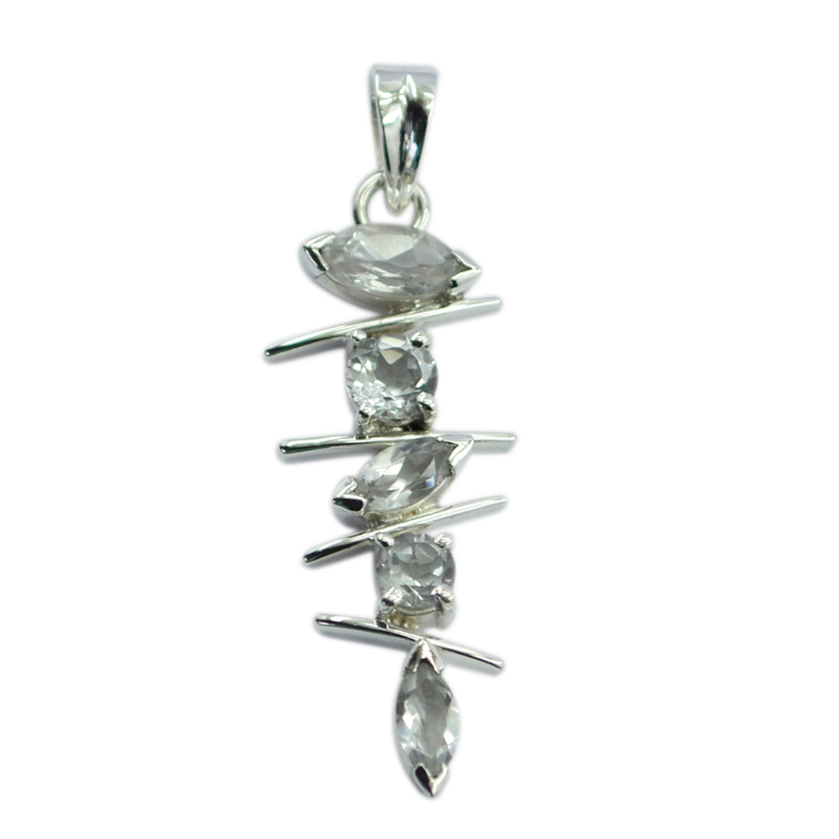 Joaquina Graceful Tiny Pendant Jewelry Silver Charm White CZ White White