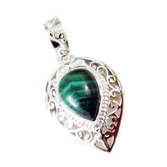 Aria Green Antique Statement Pendant with Malachite