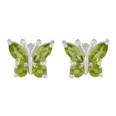 Ines Green Butterfly Stud Earrings for Everyday Glam Peridot Green Stud