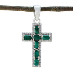 Katarina Green Cocktail Pendant with Emerald Stones Malachite Green Green