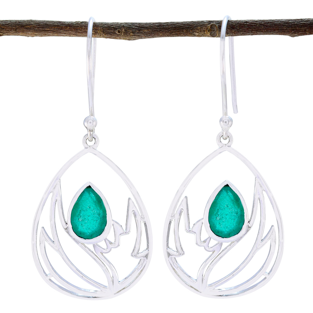 Rebeca Green Dainty Dangle Earrings for Everyday Glam Indian Emerald Green Dangle