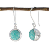 Carla Green Dangle Earrings in Gemstone Silver Setting Amazonite Green Dangle