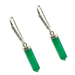 Isabel Green Dangle Earrings with Chic Gemstone Detail