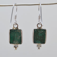 Lucia Green Dangle Earrings with Malachite Gemstone