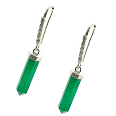 Isabel Green Dangle Earrings with Chic Gemstone Detail