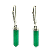 Isabel Green Dangle Earrings with Chic Gemstone Detail Indian Emerald Green Dangle