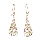 Elena Green Dangle Earrings for Everyday Glam Peridot Green Dangle