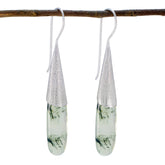Rina Green Dangle Earrings for Stylish Everyday Wear Prehnite Green Dangle