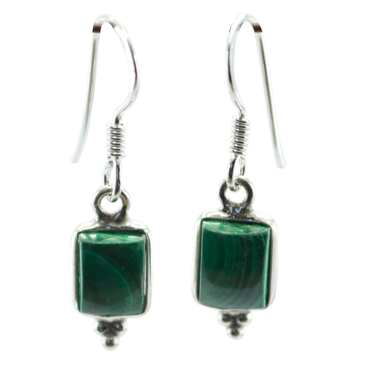 Lucia Green Dangle Earrings with Malachite Gemstone Malachite Green Dangle