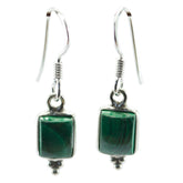 Lucia Green Dangle Earrings with Malachite Gemstone Malachite Green Dangle