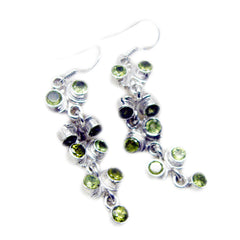 Chen Green Dangle Earrings with Stunning Gemstones