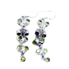 Chen Green Dangle Earrings with Stunning Gemstones Peridot Green Dangle