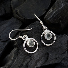 Agustina Green Dangle Earrings with Silver Circles