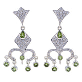 Meera Green Dangle Earrings for Stylish Elegance Peridot Green Dangle