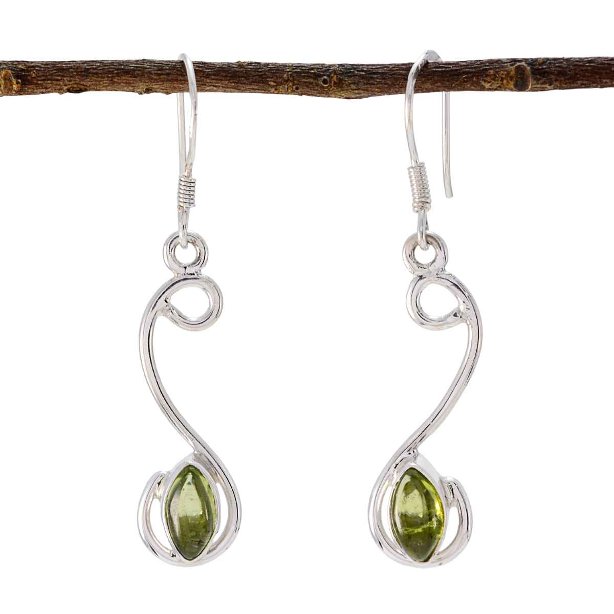 Isadora Green Dangle Earrings in Elegant Design Peridot Green Dangle
