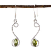 Isadora Green Dangle Earrings in Elegant Design Peridot Green Dangle