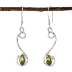 Isadora Green Dangle Earrings in Elegant Design Peridot Green Dangle
