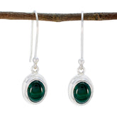 Julia Silver Green Dangle Earrings for Everyday Glam Malachite Green Dangle